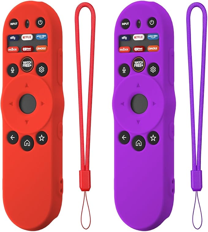 2 Pack Hi Color Remote Cover for Vizio TV Remote XRT270 Smart TV Remote 2023, Silicone Vizio Control Case Cover for VIZIO XRT270 Silicone Sleeve with Lanyard(Red+Purple)