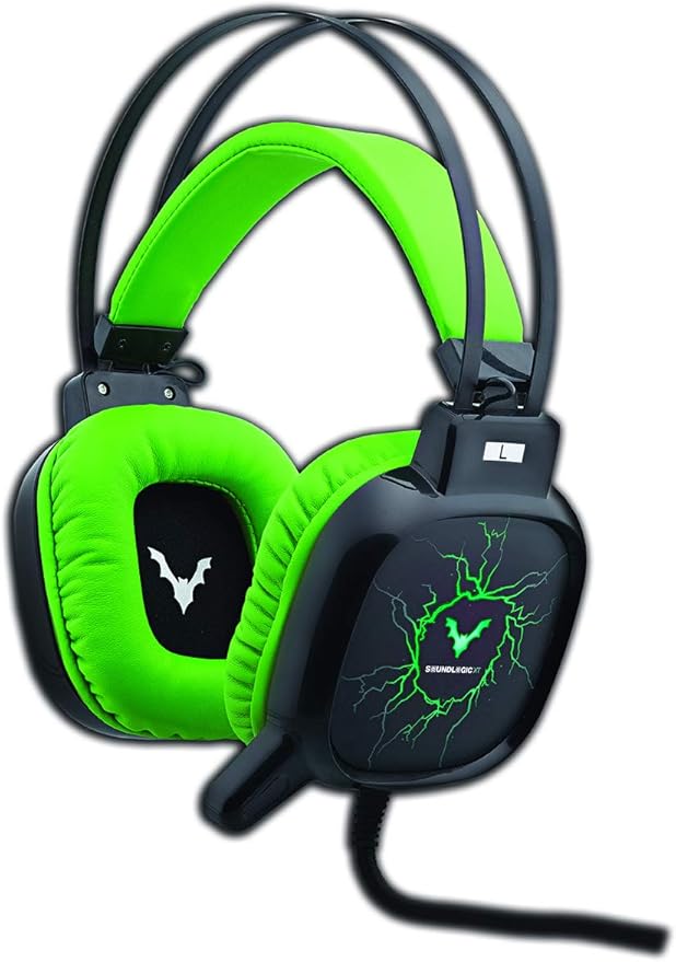 Gaming Headset Xbox One Headset PS4 Headphones with Surround Sound Stereo Noise Canceling Mic & LED Light for PC, Computer, Laptop, PSP, Nintendo 3DS LL/3DS, Mac OS, Memory Foam Padded Earcups (Green)
