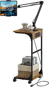Cidaziya Floor Kindle Phone Tablet Stand with Side Table & Charging Station