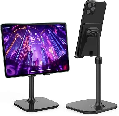 Doboli Cell Phone Stand, Phone Stand for Desk, Phone Holder Stand Compatible with iPhone and All Mobile Phones Tablet, Gifts for Adults Women Men Mom Wife, Black - Image 3