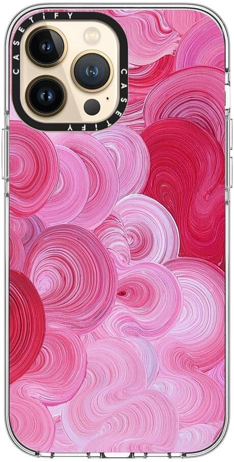 CASETiFY Clear iPhone 13 Pro Max Case [Not Yellowing / 6.6 ft. 3X Military Grade Drop Protection/Compatible with Magsafe] - Strawberry Dream - Clear