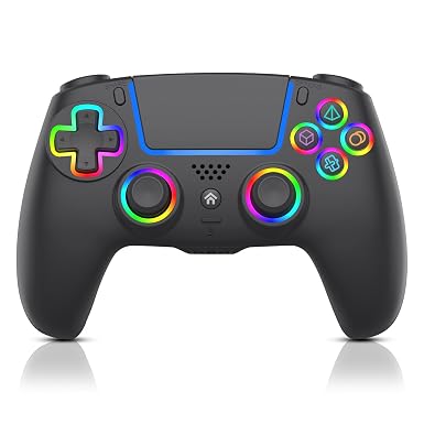 ADHJIE Compatible with PS5 Controller, RGB LED Wireless Controller for PS5
