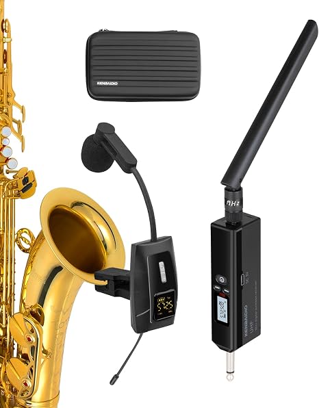 UHF Wireless Saxophone Instrument Microphone System 196ft Range
