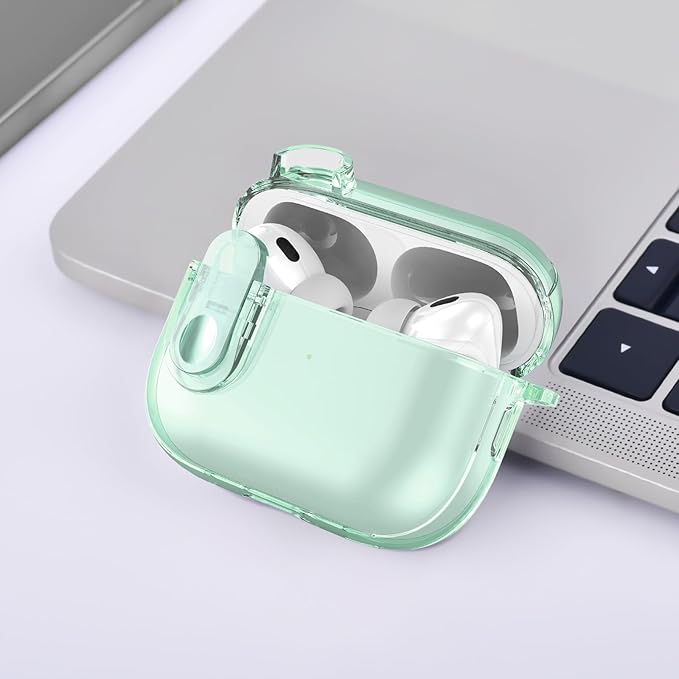 (with Lock) Clear Case Compatible for Cute Apple Airpods Pro1/2 Cases with Bling Keychain, VISOOM TPU Transparency Air pods Pro 1st 2nd Generation Earbuds Bling Keychain for iPod Pro2 1