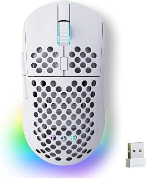 TMKB Falcon M1 Wireless Gaming Mouse, 24000 DPI, 180-Hour Battery, White