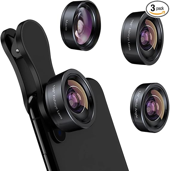 KEYWING 3in1 Phone Camera Lens Kit Fisheye+Wide Angle+Macro Lens for iPhone