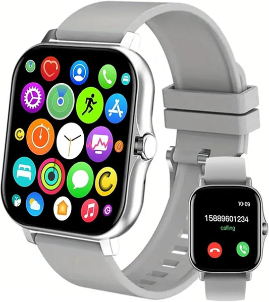 Smart Watch, 1.81" Upgraded Full Touchscreen Smart Watch for Android iPhones with Heart Rate Blood Pressure Monitor, Multiple Sports Fitness Tracker with Smart Watches for Women Men (Sliver)