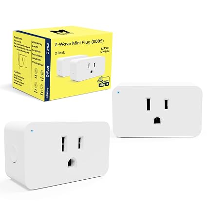 Minoston Zwave Outlet Mini, 800 Z-Wave Long Range Smart Plug, Compact Size