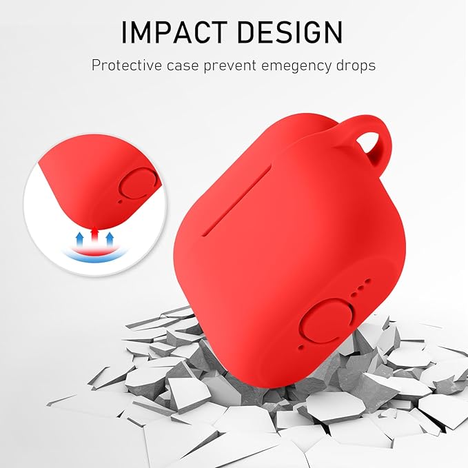 Maxjoy for Apple Airpods 4th Generation Case Cover(2024), Silicone Case with Cleaner Kit & Keychain Compatible Compatible with Airpods 4 case for Women,Men(Red)