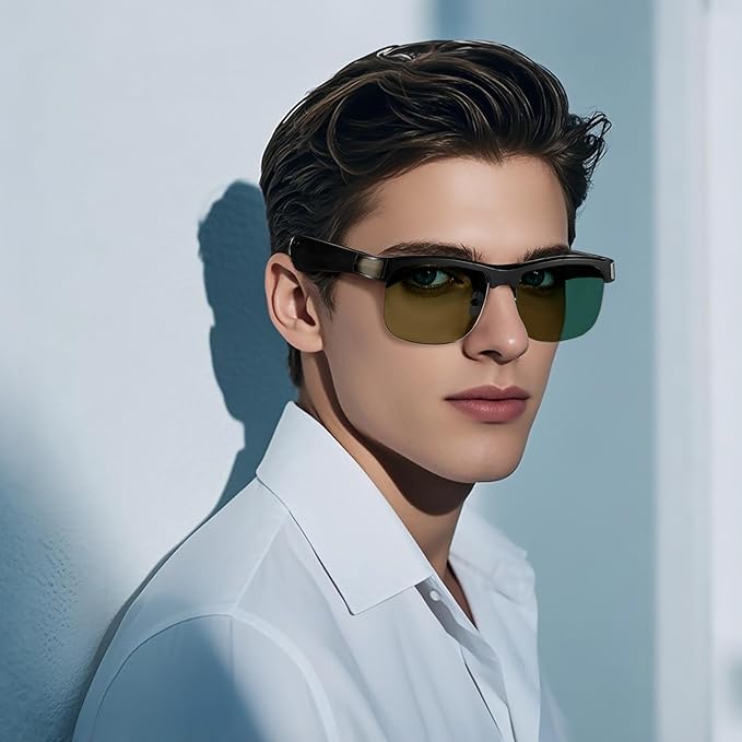 Smart Glasses,Bluetooth Sunglasses with Open Ear Speaker, Voice Assistant, Sports/Outdoor UV Protection