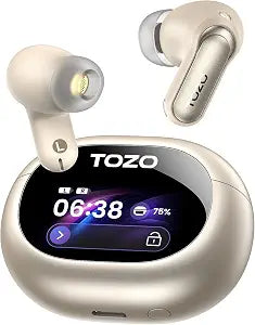 TOZO NC20 Pro Active Noise Cancelling Wireless Earbuds, Smart LCD Screen