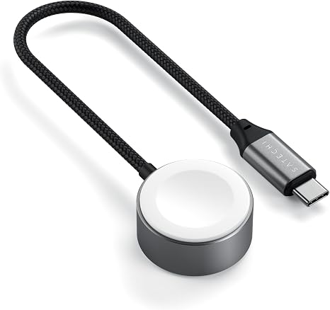 Satechi Apple Watch Magnetic Charging Cable, 5W Fast Watch Charger, 7.5in/0.62ft, for Apple Watch Series 11/10/9//8/7/6/5/4/3/2/1, Ultra 3/2/1, SE 3/2/1, AirPods 4/3, AirPods Pro 3/2/1