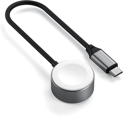 Satechi Apple Watch Magnetic Charging Cable, 5W Fast Watch Charger, 7.5in/0.62ft, for Apple Watch Series 11/10/9//8/7/6/5/4/3/2/1, Ultra 3/2/1, SE 3/2/1, AirPods 4/3, AirPods Pro 3/2/1