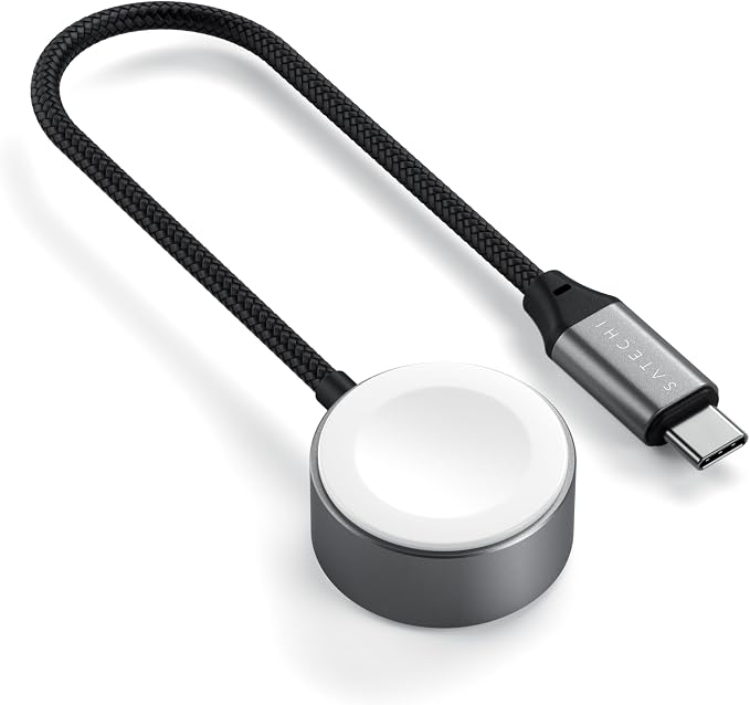 Satechi Apple Watch Magnetic Charging Cable, 5W Fast Watch Charger, 7.5in/0.62ft, for Apple Watch Series 11/10/9//8/7/6/5/4/3/2/1, Ultra 3/2/1, SE 3/2/1, AirPods 4/3, AirPods Pro 3/2/1