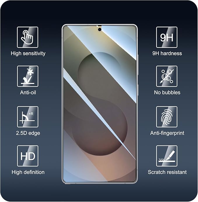 3*Screen Protector and 3*Camera Lens Protector for Samsung Galaxy S25 Ultra with a Installation Alignment Aid, Double Shatterproof HD Tempered Glass Film, [9H Hardness][Anti-Shatter][Anti-Scratch]