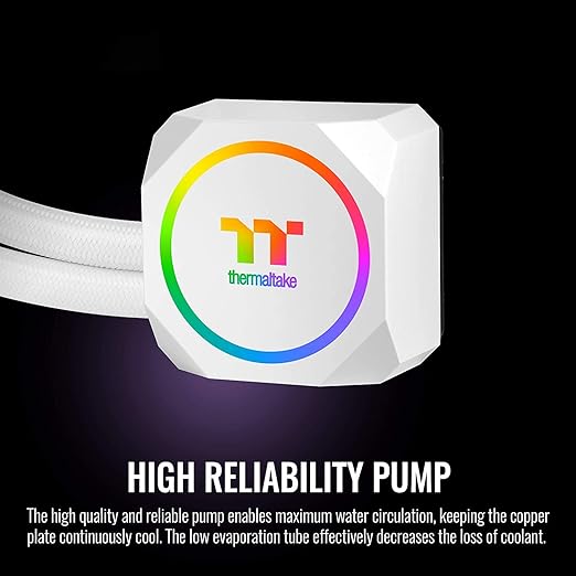 Thermaltake TH360 ARGB Motherboard Sync Snow Edition Intel LGA1700 Ready/AM5/AMD All-in-One Liquid Cooling System 360mm High Efficiency Radiator CPU Cooler CL-W302-PL12SW-B, White