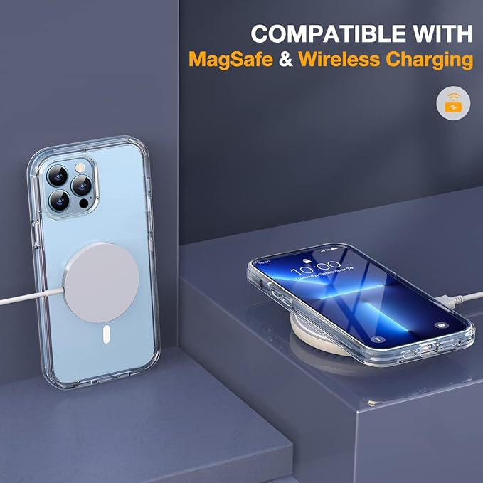 Miracase Bumper Case for iPhone 13 Pro 6.1 Inch,Full Body Protection(Clear)