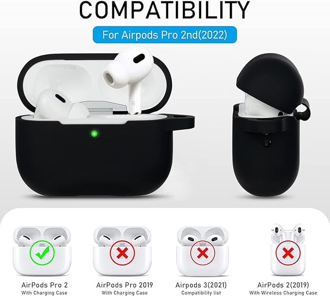 Case for Airpods Pro 2 Case with Cute Bling Keychain, Silicone Protective Case Cover for Airpods Pro 2nd Generation Case Earbuds Cases Women Girls