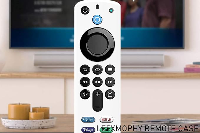 White Voice Remote Cover Case Replacement for TV Stick (3rd Gen) / 4K Max 2021 Release Voice Remote, Silicone Protective Case Sleeves with Lanyard Glow in Dark - LEFXMOPHY