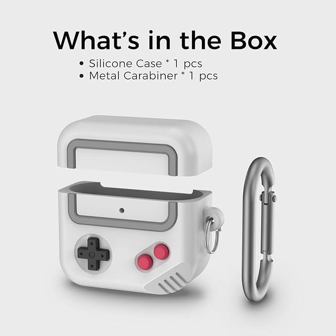 AirPods 4 Case, Silicone Game Design 2024 Case for Apple AirPods 4 Generation with Active Noise Cancellation, Cute Cover for AirPod 4 Gen for Women/Men (Light Grey)