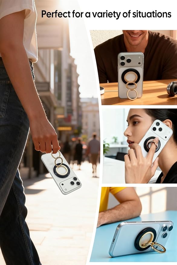 for MagSafe Phone Grip, 360° Rotation Magnetic Cell Phone Grip Magnetic Ring Holder Kickstand Mag Safe Ring Stand Compatible with iPhone 17 16 15 14 13 12 Pro Max MagSafe Accessories Android