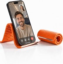 2026 Portable Flexible Silicone Aluminum Phone Holder Stand, Bendable Rollable Foldable Design, Adjustable Desktop Mount, Textured Non-Slip Surface Tablet Stand for Home Office Travel Airplane