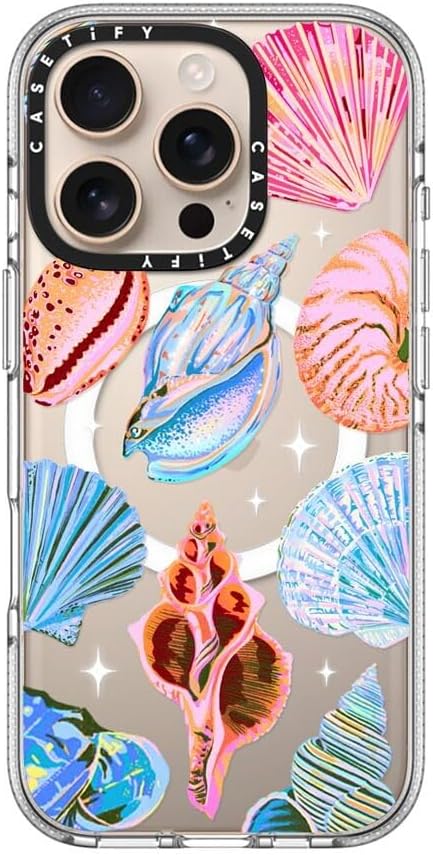 CASETiFY Clear iPhone 16 Pro Case [Not Yellowing / 6.6 ft. 3X Military Grade Drop Protection/Magsafe] - Seashell - Clear