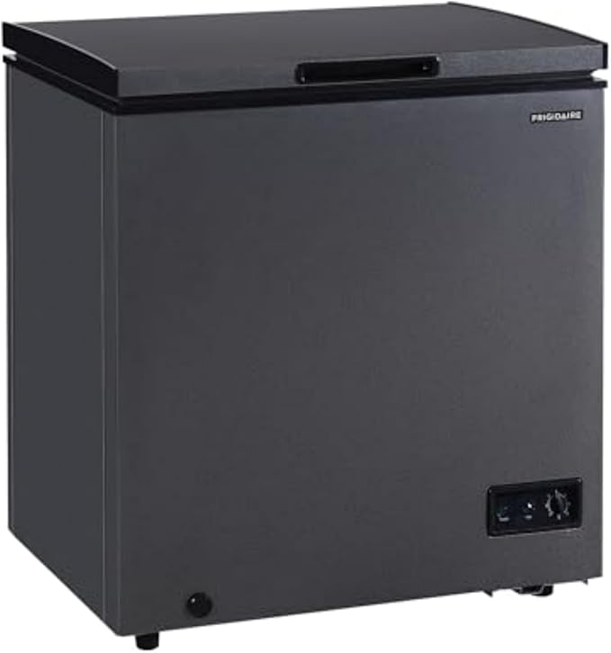 Frigidaire Chest Deep Freezer, 5 Cu. Ft. Capacity, Granita Rugged Design-Adjustable Thermostat-Removable Vinyl Coated Wire Basket-Easy Defrost Drain