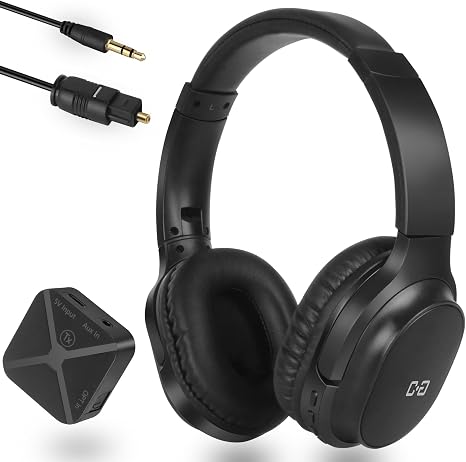 Wireless Headphones for TV, with 2.4G Transmitter, Optical & 3.5mm Input