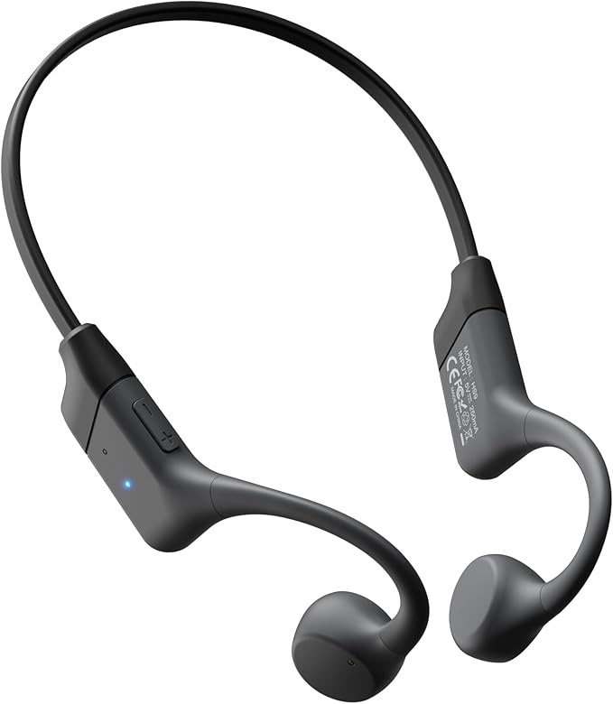 New Bone Conduction Headphones, Open Ear Bluetooth 5.4, Lightweight Skin-Friendly, IPX5 Sweat Resistant, 12Hrs Playtime Sports Wireless Earbuds with Built-in Mic for Running, Gym, Cycling, Outdoor