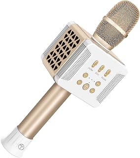 TOSING 016 Karaoke Microphone for Adults/Singer 20W Bluetooth Bass Sing Machine,Podcast 4000mAh Dual 58mm PA Woofer Wireless PA Speakers Sing Machine System(Gold) - Image 1