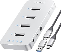 ORICO M.2 NVMe SSD Clone Enclosure, 4 Bay Aluminum Hard Drive Docking Station, 40Gbps USB 4.0 External SSD Enclosure, Offline Clone Dock for 2230/2242/2260/2280/22110 M.2 SSD (M440-C) - Image 1