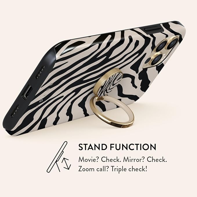 BURGA Cell Phone Ring, Holder Grip and Stand - Finger Phone Grip for Back of Smartphone Case, Kickstand 360 Rotation, Universal Ring for iPhone Samsung Galaxy Huawei Google Pixel, Stylish Accessories