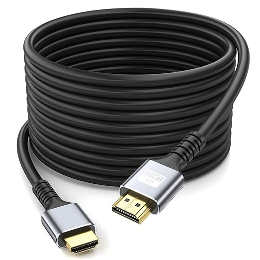 4k Hdmi Cable 25ft Ultra High Speed HDMI 2.0 Cable 4K@60Hz 18gbps Gold Plated Connector 3D ARC Ethernet HDMI Cord for HDTV Monitor Laptop Roku TV Xbox PS4/PS5(Silvery)