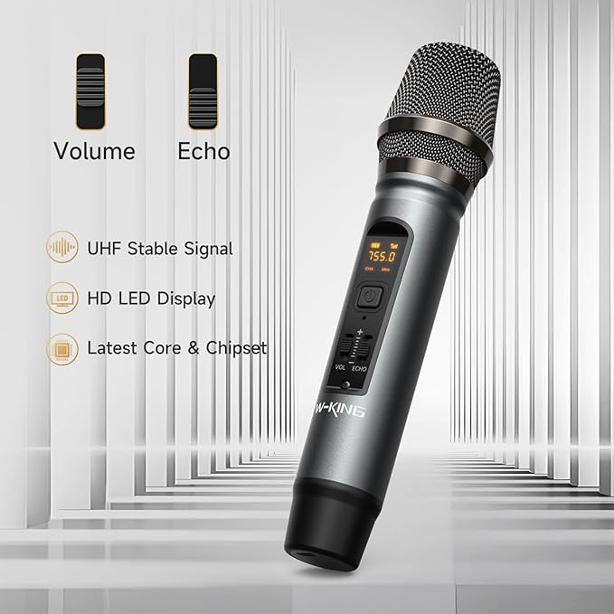 W-KING Portable Bluetooth Speaker with Wireless Microphone, 120W Peak 70W RMS Waterproof Speakers with Subwoofer Outdoor Speakers Bluetooth Boombox/42H/Bass Up/DSP/AUX/Stereo Pairing