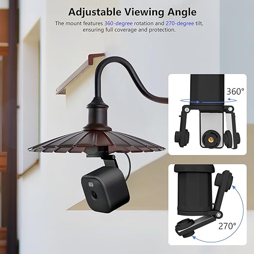 Adjustable Lamp Socket Mount for Blink Outdoor 4 (4th Gen), Blink Outdoor (3rd Gen), Blink Mini/Blink Mini 2, Light Bulb Mount for Standard E26/E27 Bulb Holder, Easy Installation Without Tools - Black