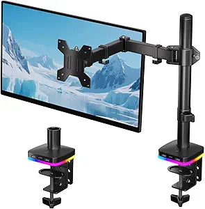 Afaloona RGB Monitor Arm with USB Hub for 13-27" Monitor, up to 17.6 lbs