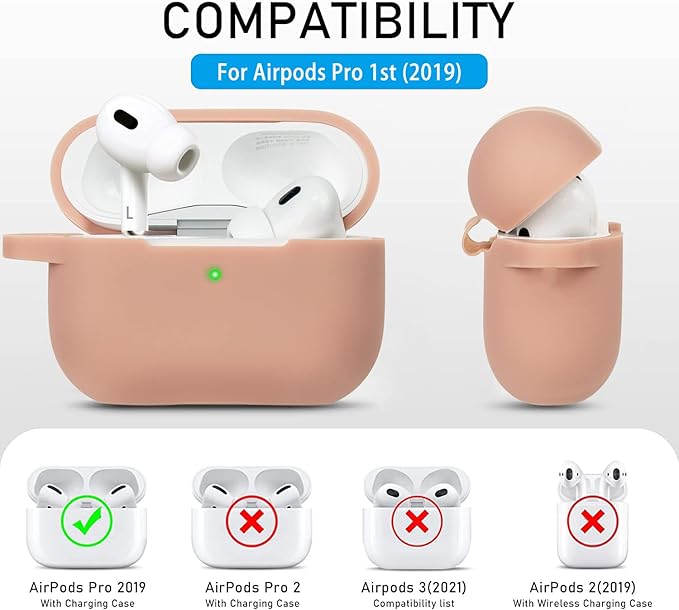 Case for Airpods Pro, Silicone Protective Case Cover with Cute Bling Keychain - Milk Tea