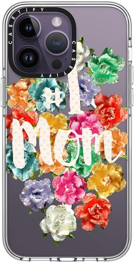 CASETiFY Clear iPhone 14 Pro Max Case [Not Yellowing / 6.6 ft. 3X Military Grade Drop Protection/Compatible with Magsafe] - #1 Mom - Clear