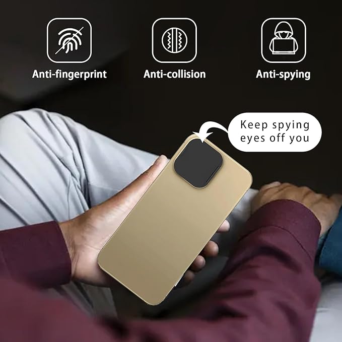 Privacy Cover Compatible for iPhone 16 Pro/iPhone 16 Pro Max with Front Camera Cover,Protect Privacy and Security But Not Affect Facial Recognition（2Pack）