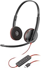 Poly Blackwire 3220 Wired Headset with Mic, Hi-Fi Stereo Sound, Noise-Canceling Mic, Stereo Design, Connect to PC via USB-C & USB-A Adapter, Over-Ear Design, Works with Virtual Meeting Platforms - Image 1