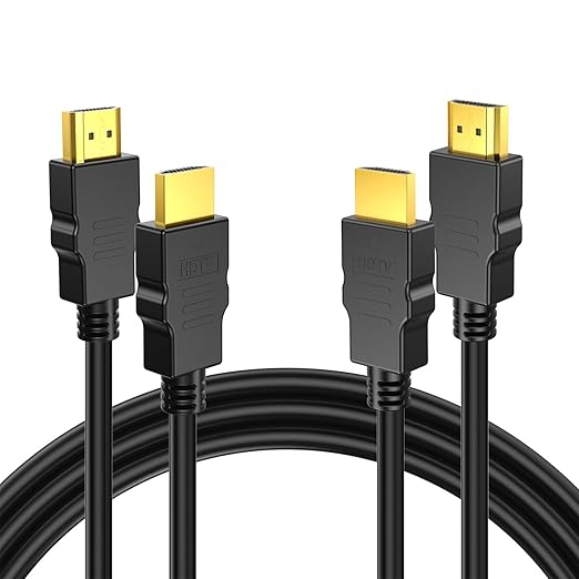 4K HDMI Cable 3FT 2-Pack, High Speed HDMI 2.0 Cable Shielded Cord with Ethernet Support 4K@60Hz, 2K, HDR, ARC, 3D Compatible with Monitor, Roku/Fire TV, Laptop, PS5/4, Blu-ray