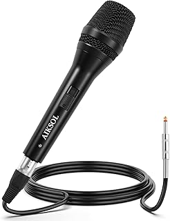 Wired Microphone for Singing,Professional Vocal Dynamic Handheld Karaoke,Cardioid Studio Mic,16.4 ft XLR & 6.35 MM with On and Off Switch, for Speakers/Mixer/Machine/Amp/Speech/Karaoke and Outdoors - Image 1