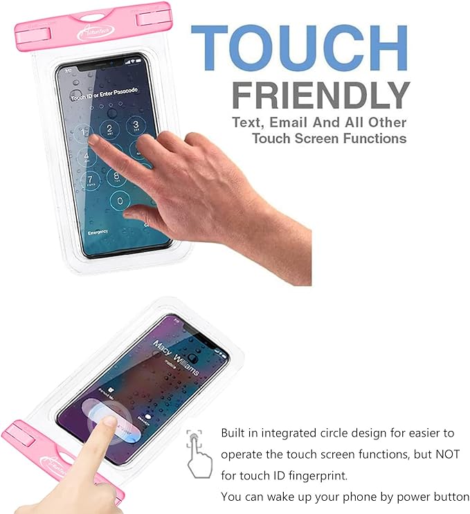 AiRunTech Waterproof Pouch | Way to Keep Your Phone and Valuables Safe and Dry | for Boating Swimming Snorkeling Kayaking Beach Pool (2 Phone Cases(Green + Pink) + 2 Fanny Packs(Black + Blue)
