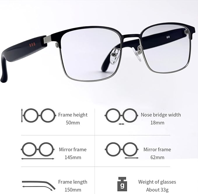 Ai Smart Glasses Bluetooth 5.4 with Translation for Men Women 160+Languages Color-Change Lens Power by Chat GPT Assistant Free App Translator Glasses Meeting,Driver,Travel