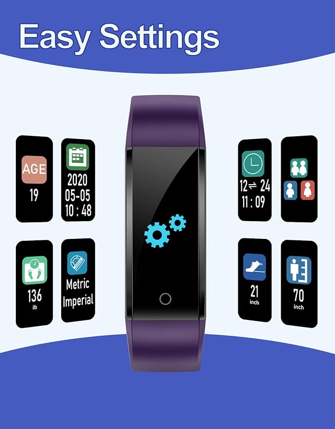 GRV Fitness Tracker Non Bluetooth Fitness Watch No App No Phone Required Waterproof Pedometer Watch with Steps Calories Counter Sleep Tracker for Men Women Parents