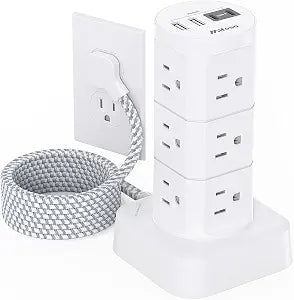 Power Strips with Surge Protection, Flat Plug Power Strip Tower