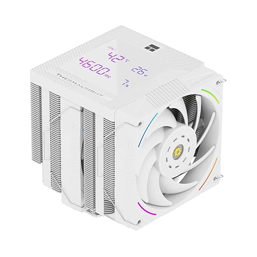Thermalright Phantom Spirit 120 Digital SNOW CPU Air Cooler, 7 Heat pipes CPU Cooling,Double Tower Cooling,Support for AM4/AM5/Intel lga1700/115X/1200/1851,Magnetic Attraction-Digital Screen Top Cover