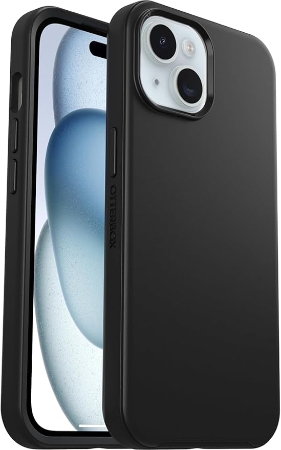 OtterBox iPhone 16e, iPhone 15, iPhone 14, & iPhone 13 (Only) - Symmetry Series Case - Black - Ultra-Sleek - Wireless Charging Compatible - Raised Edges Protect Camera & Screen