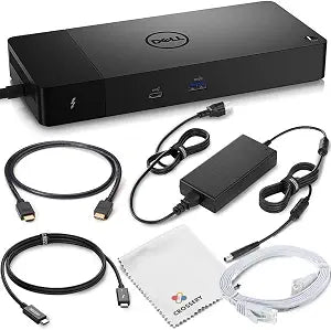 Dell WD22TB4 Thunderbolt 4 Docking Station Bundle - With Dell WD22 TB4 Thunderbolt 4 Universal Dock, 180W Power Adapter, HDMI & Thunderbolt 3 & Ethernet Cable & Microfiber Cloth (Renewed) - Image 1